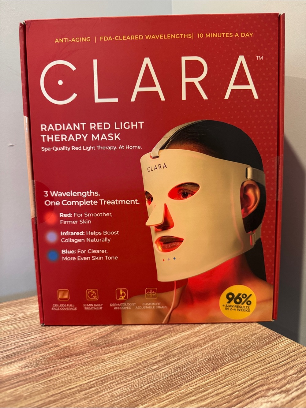 CLARA Radiant Red Light Therapy Mask Facial LED Mask
